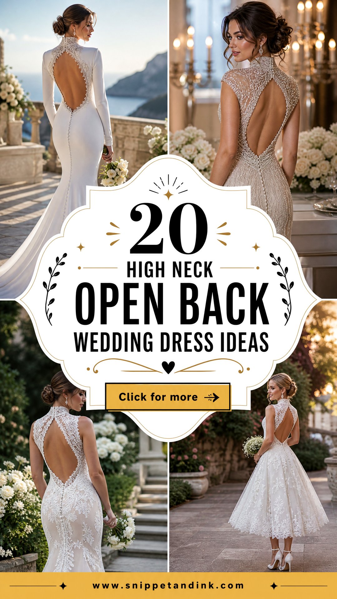 20 High Neck Open Back Wedding Dress Ideas Striking Bridal Style - 20 High Neck Open Back Wedding Dress Ideas: Striking Bridal Style