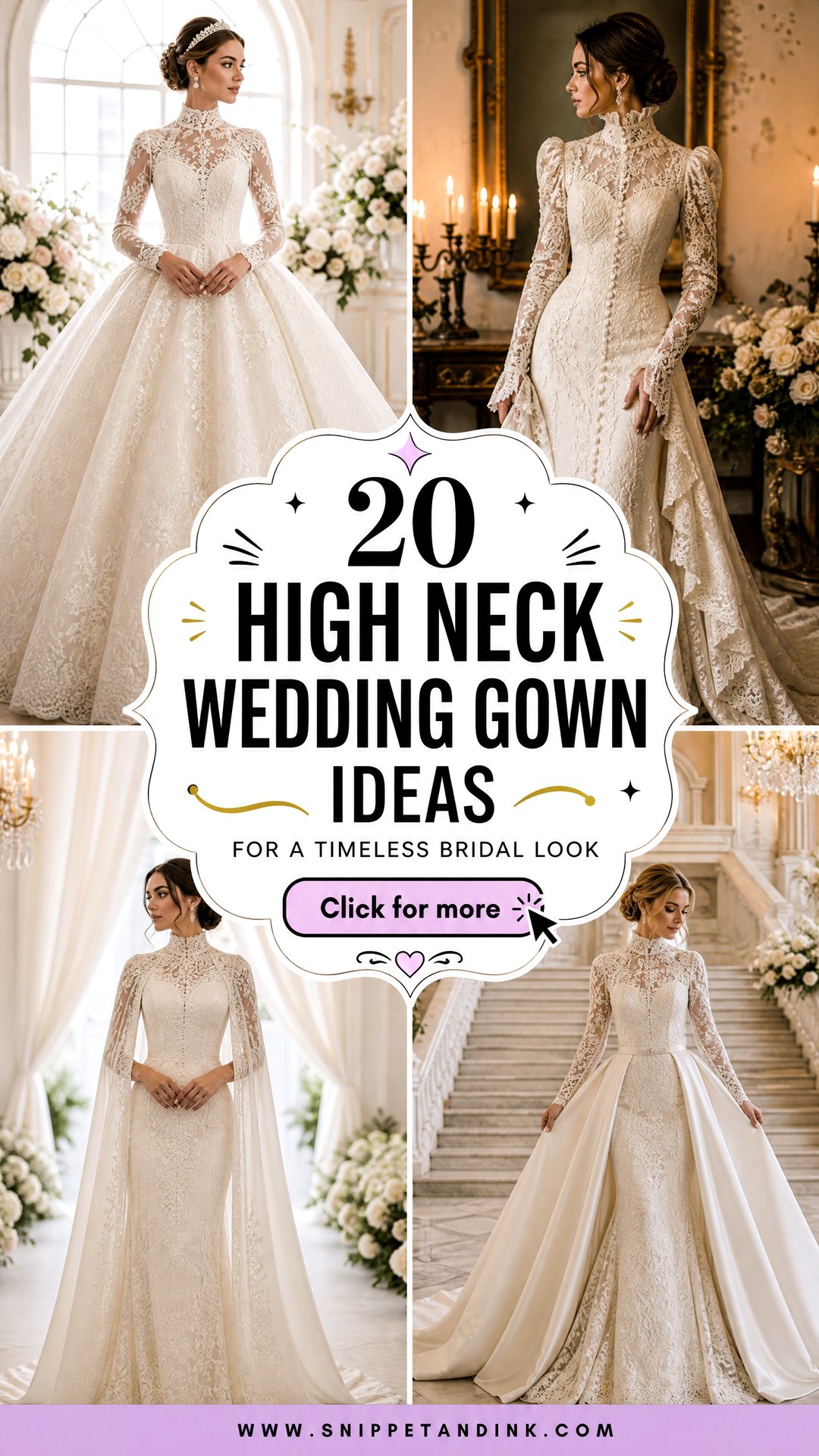 20 High Neck Wedding Gown Ideas for a Timeless Bridal Look - 20 High Neck Wedding Gown Ideas for a Timeless Bridal Look