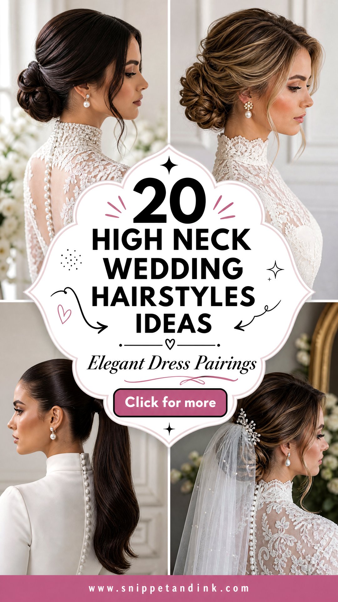 20 High Neck Wedding Hairstyles for Elegant Dress Pairings - 20 High Neck Wedding Hairstyles for Elegant Dress Pairings