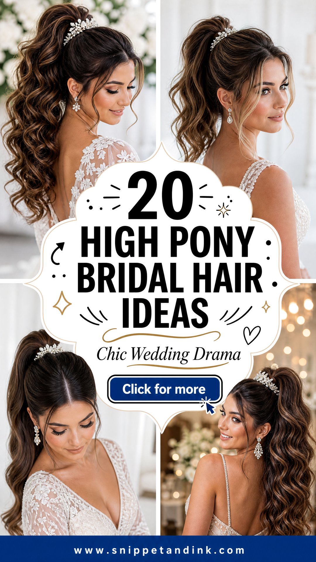 20 High Pony Bridal Hair Ideas for Chic Wedding Drama - 20 High Pony Bridal Hair Ideas for Chic Wedding Drama