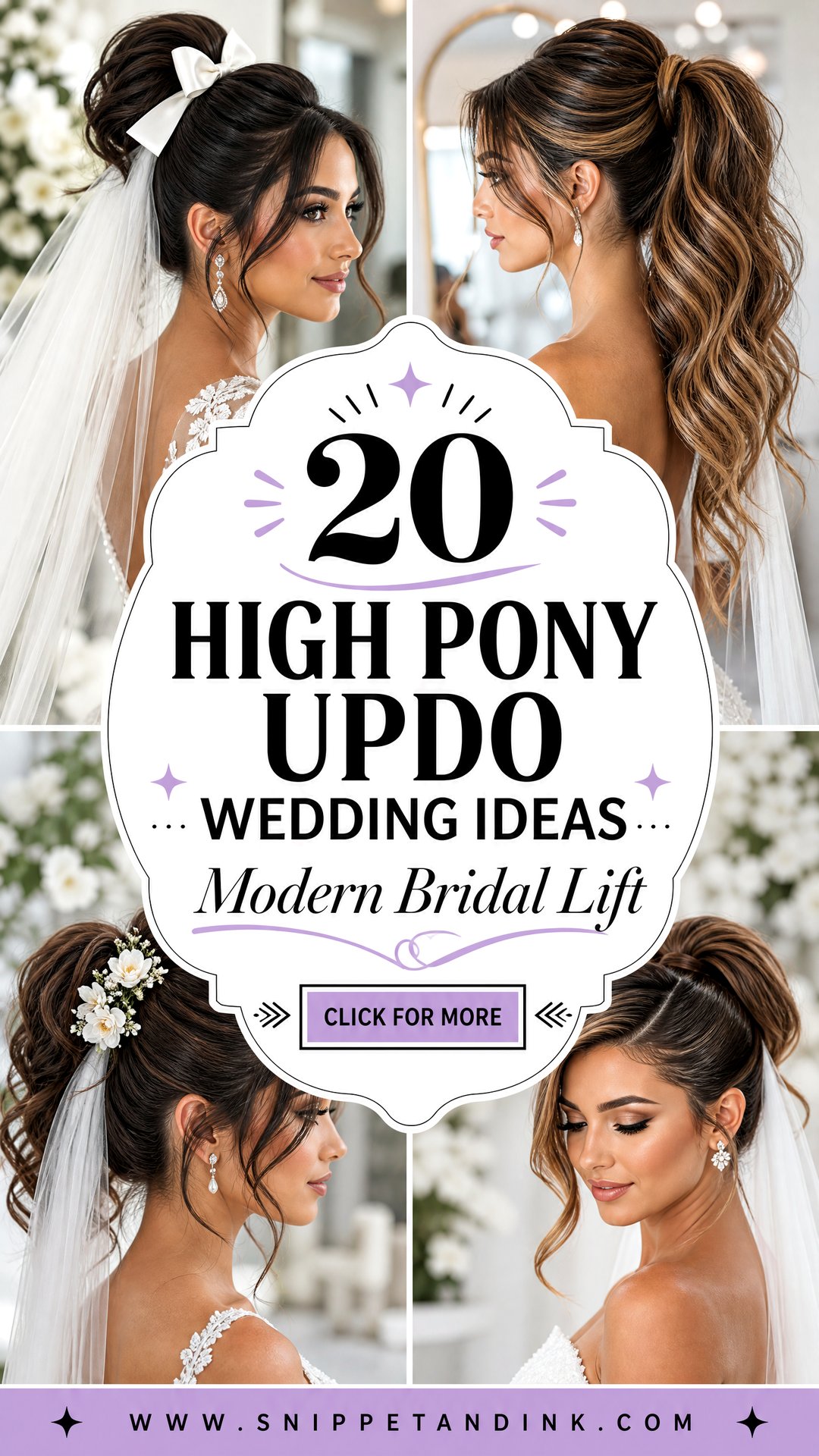20 High Pony Updo Wedding Ideas for Modern Bridal Style - 20 High Pony Updo Wedding Ideas for Modern Bridal Style