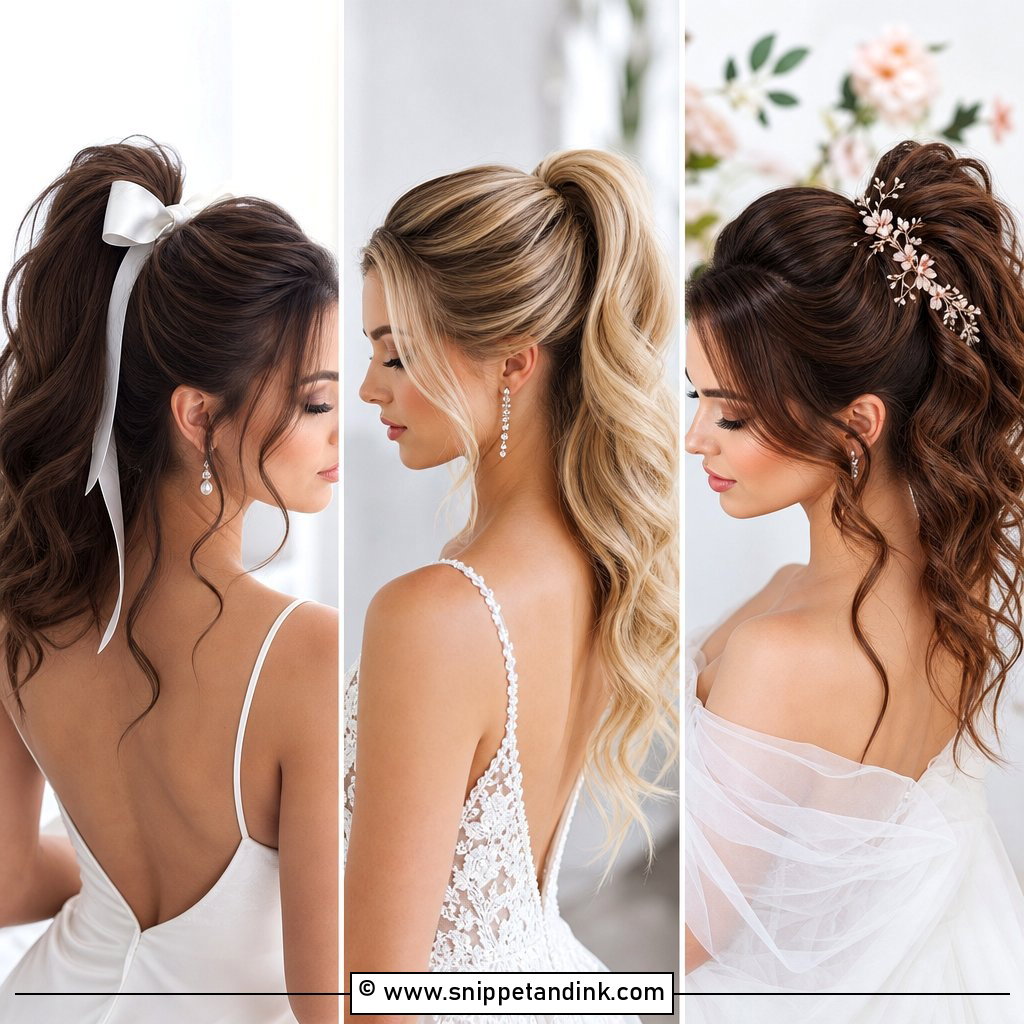 20 High Pony Updo Wedding Ideas for Modern Bridal Style