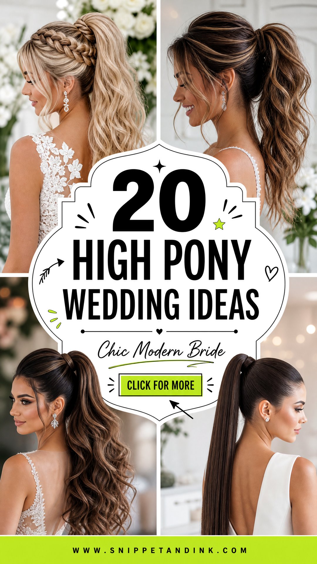 20 High Pony Wedding Ideas for Chic Modern Brides Today - 20 High Pony Wedding Ideas for Chic, Modern Brides Today