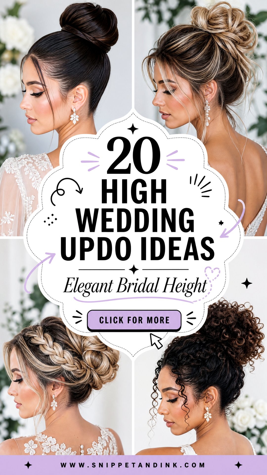 20 High Wedding Updo Ideas for Elegant Bridal Height - 20 High Wedding Updo Ideas for Elegant Bridal Height