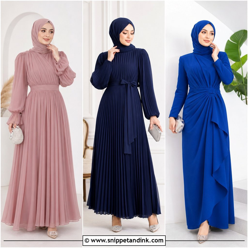 20 Hijab Dresses for Wedding Party for Chic Group Celebrations