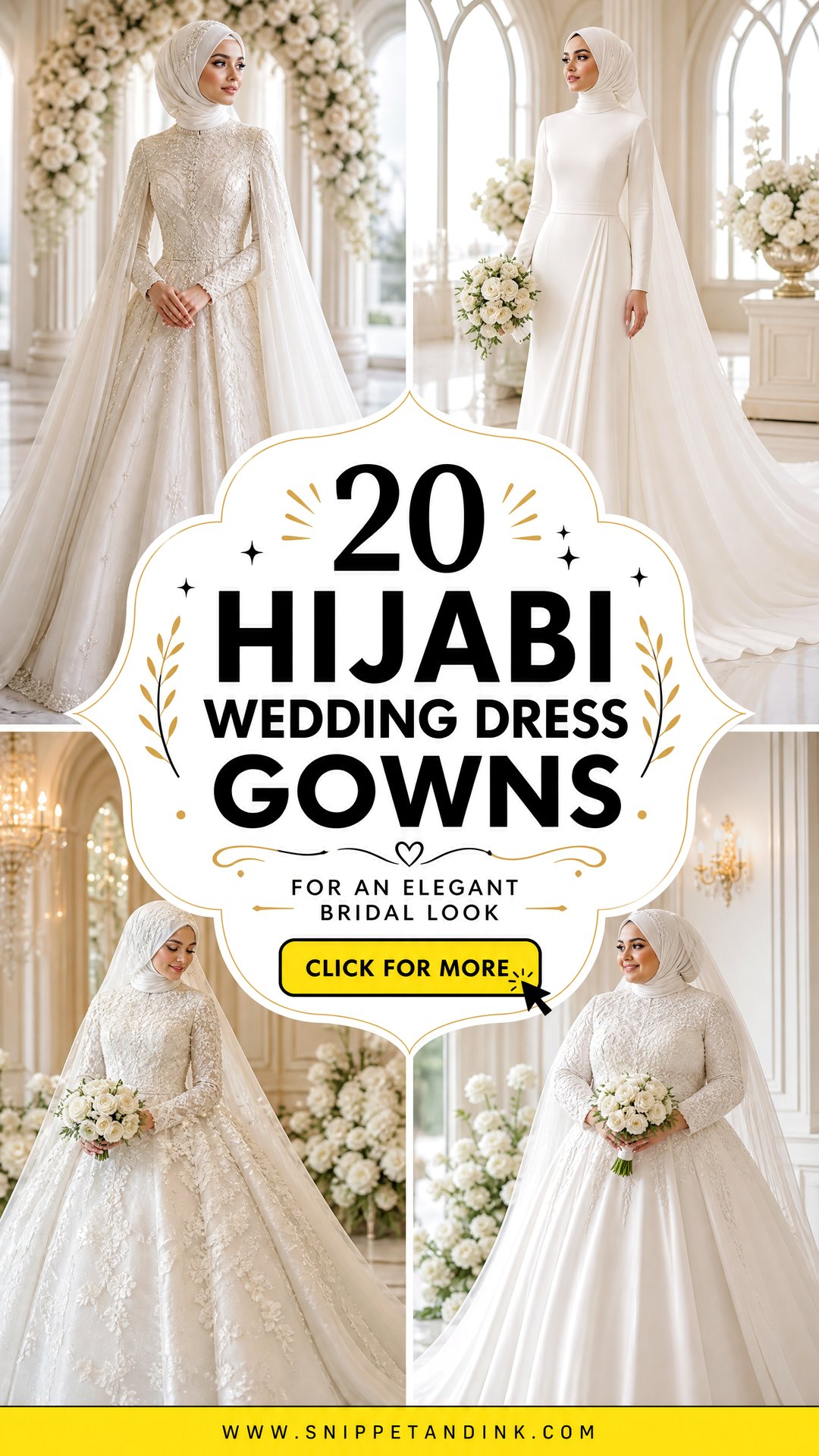 20 Hijabi Wedding Dress Gowns for an Elegant Bridal Look - 20 Hijabi Wedding Dress Gowns for an Elegant Bridal Look