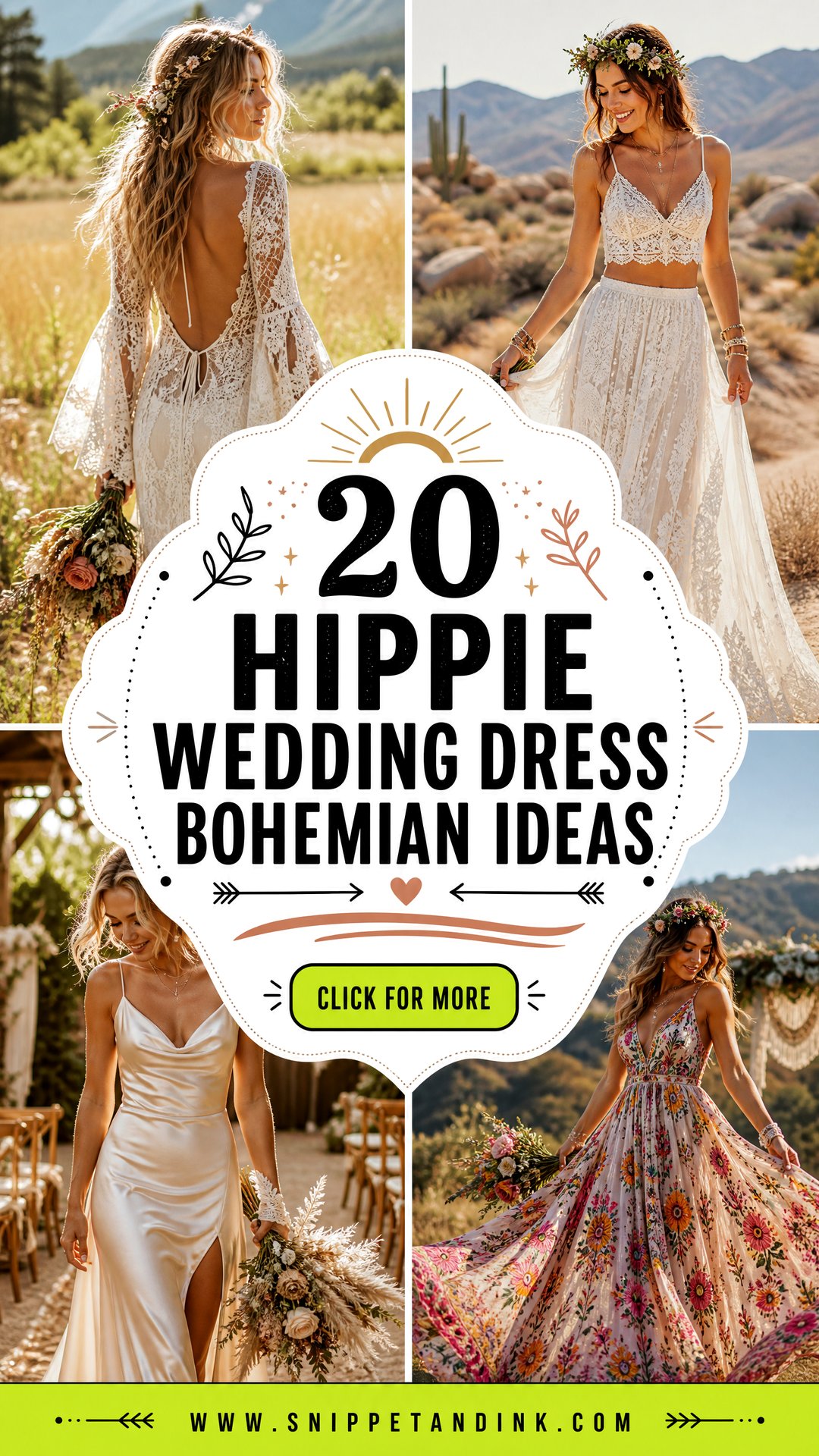 20 Hippie Wedding Dress Bohemian Ideas for Free-Spirited Brides - 20 Hippie Wedding Dress Bohemian Ideas for Free-Spirited Brides