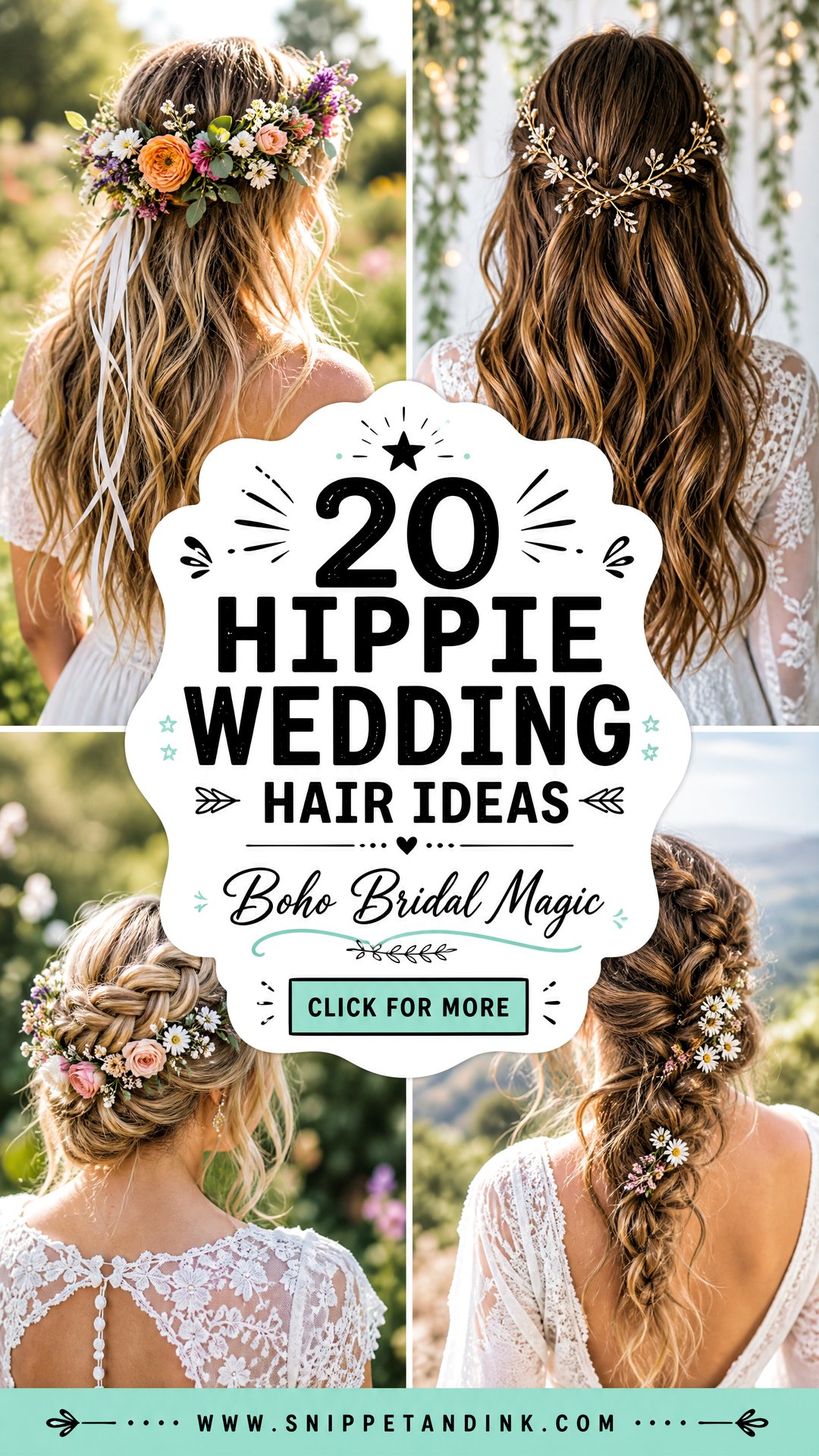 20 Hippie Wedding Hair Ideas for Free-Spirited Brides - 20 Hippie Wedding Hair Ideas for Free-Spirited Brides