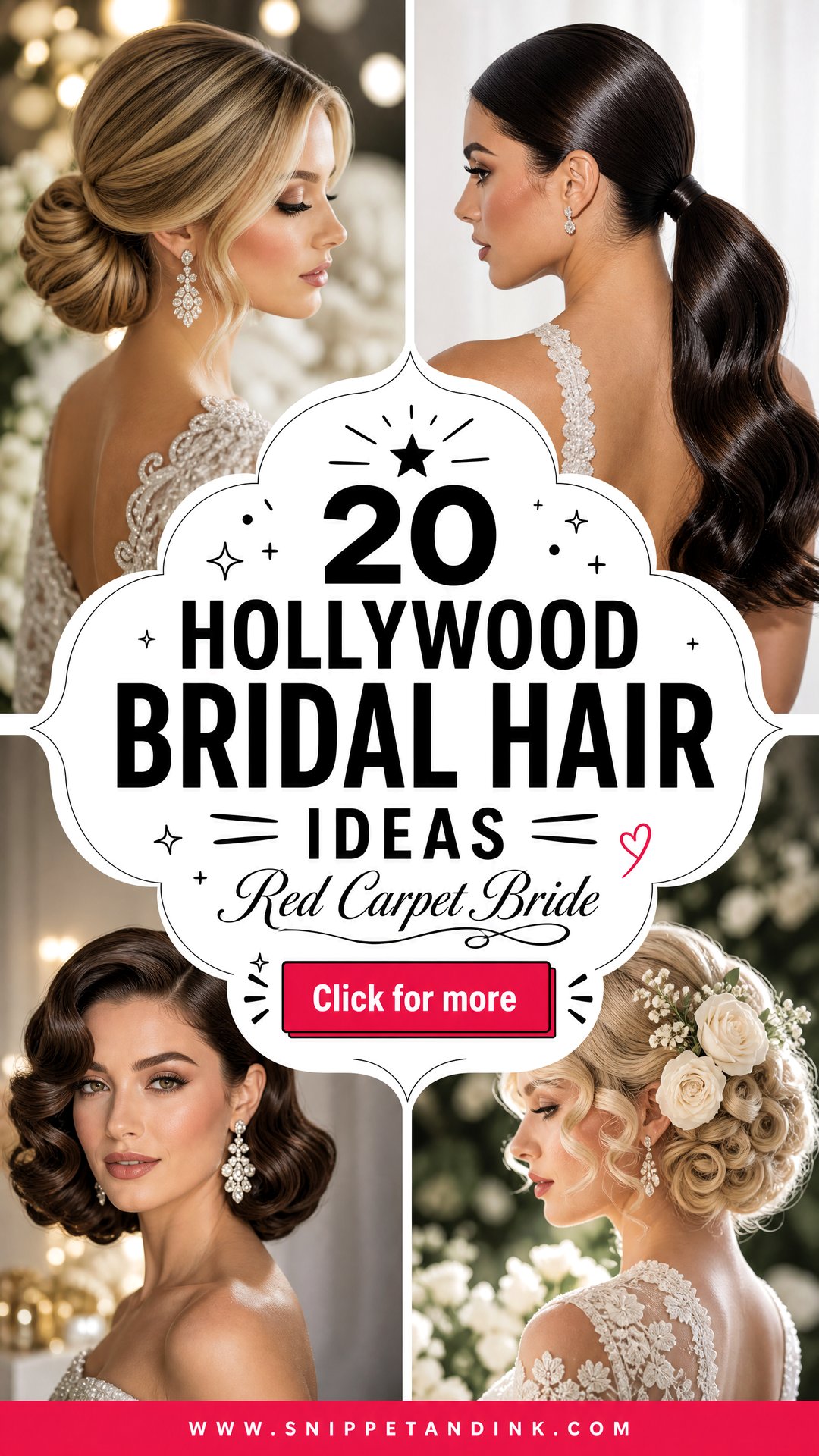 20 Hollywood Bridal Hair Ideas for Glam Red-Carpet Brides - 20 Hollywood Bridal Hair Ideas for Glam, Red-Carpet Brides