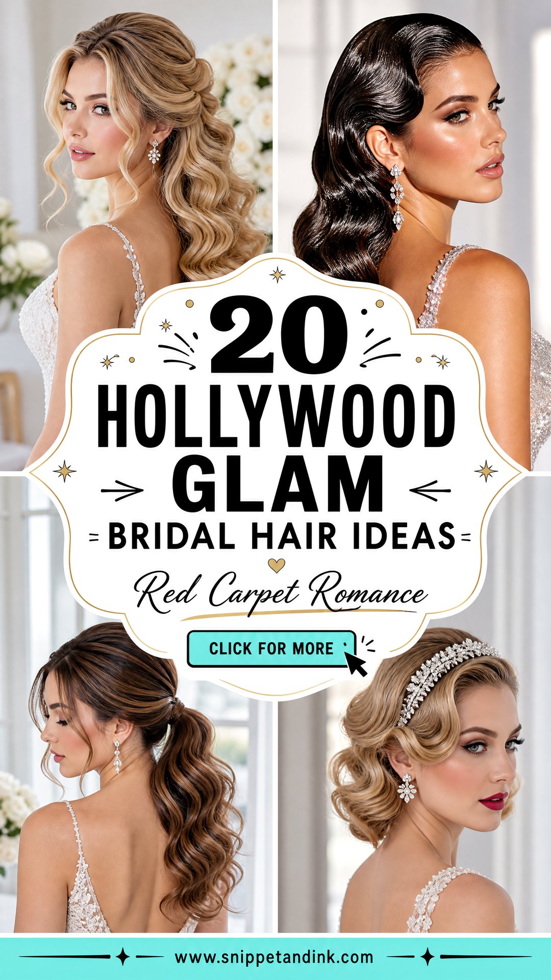 20 Hollywood Glam Bridal Hair Ideas for Red Carpet Romance - 20 Hollywood Glam Bridal Hair Ideas for Red Carpet Romance
