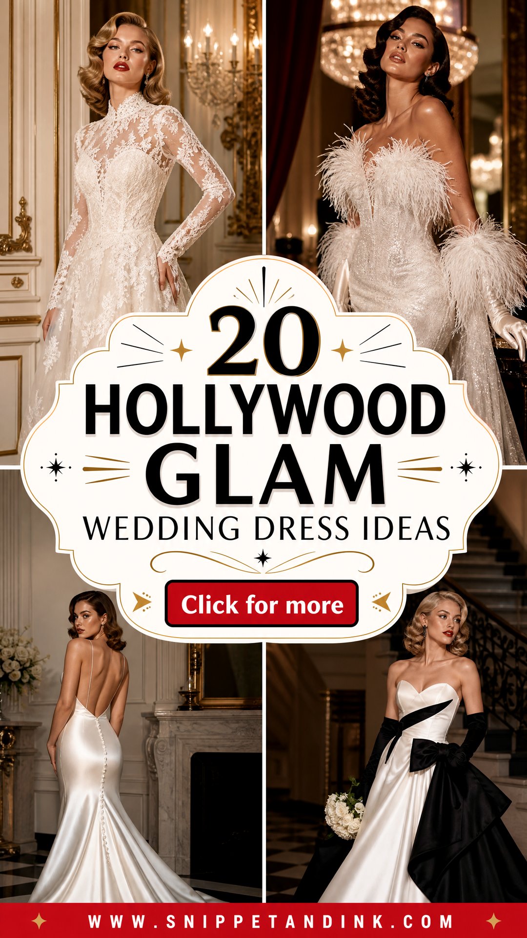 20 Hollywood Glam Wedding Dress Ideas for a Glamorous Bridal Look - 20 Hollywood Glam Wedding Dress Ideas for a Glamorous Bridal Look
