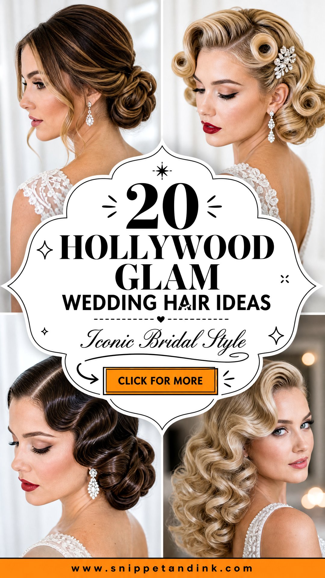 20 Hollywood Glam Wedding Hair Ideas for Iconic Bridal Style - 20 Hollywood Glam Wedding Hair Ideas for Iconic Bridal Style