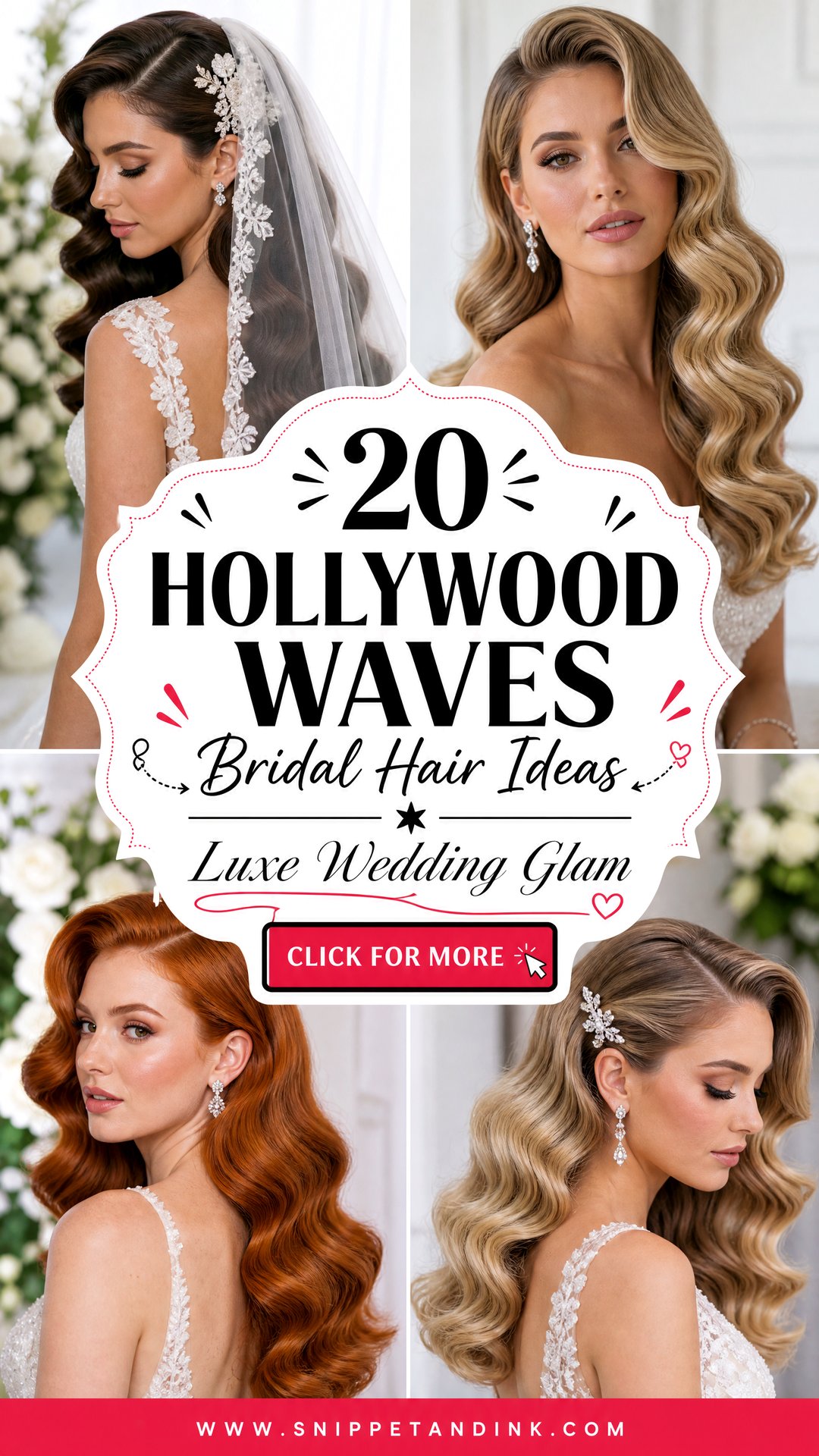 20 Hollywood Waves Bridal Hair Ideas for Luxe Wedding Glam - 20 Hollywood Waves Bridal Hair Ideas for Luxe Wedding Glam