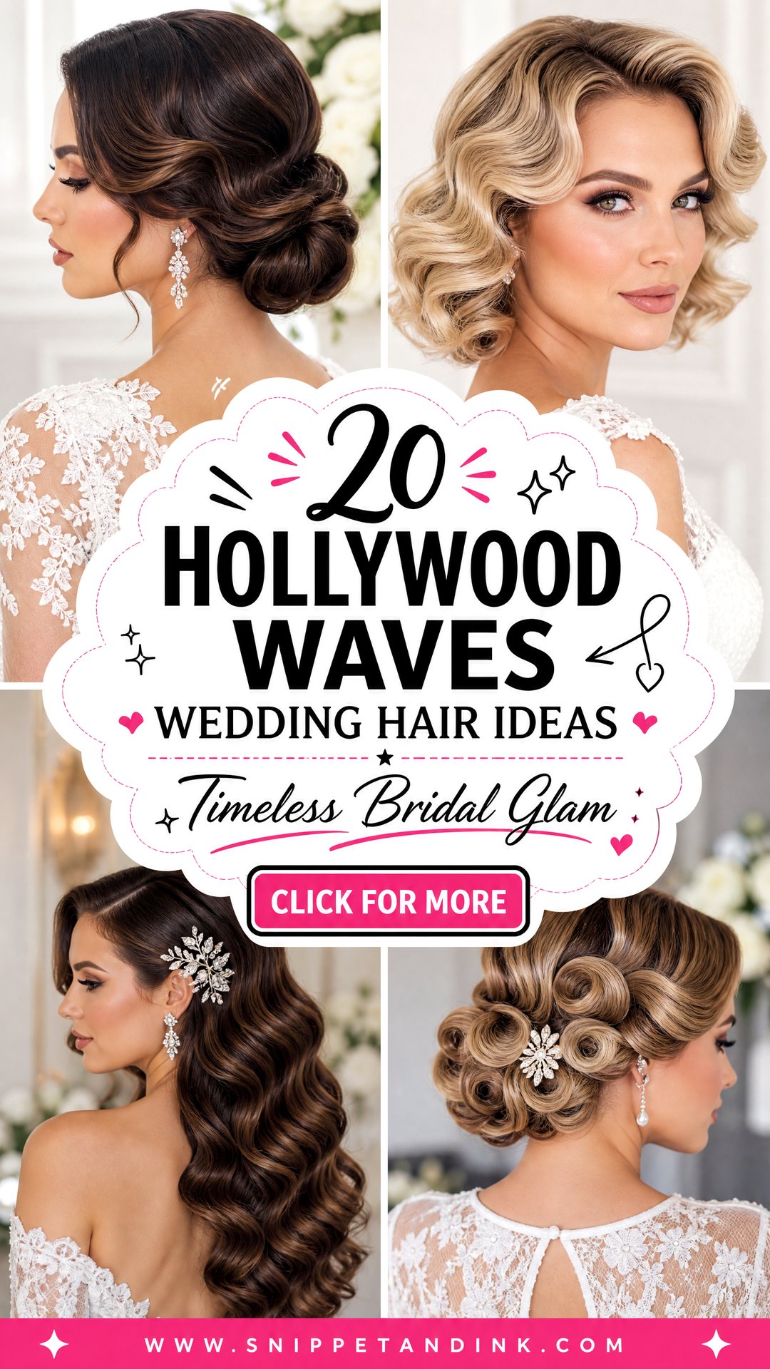 20 Hollywood Waves Wedding Hair Ideas for Timeless Glam - 20 Hollywood Waves Wedding Hair Ideas for Timeless Glam
