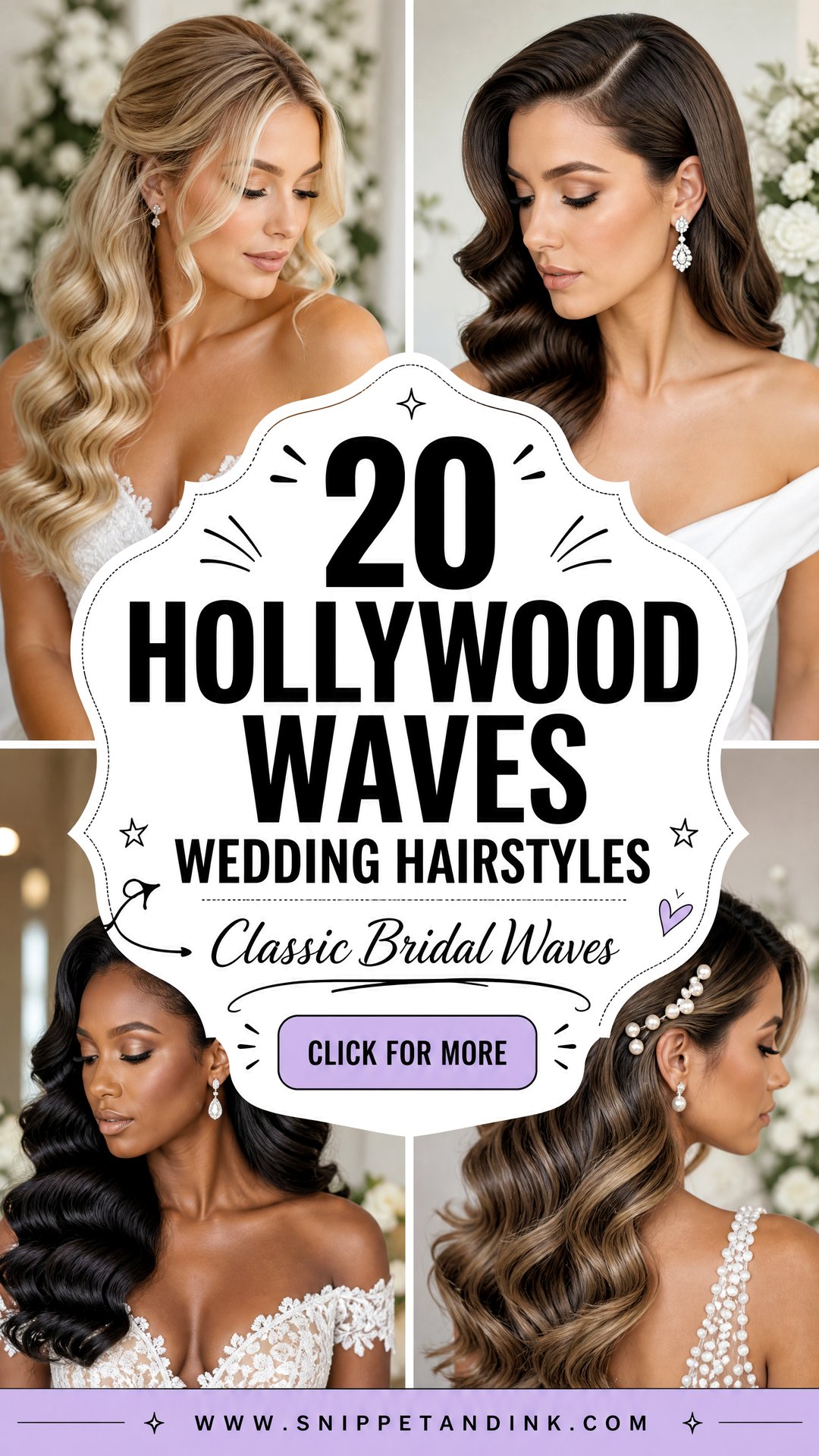 20 Hollywood Waves Wedding Hairstyles for Classic Brides - 20 Hollywood Waves Wedding Hairstyles for Classic Brides
