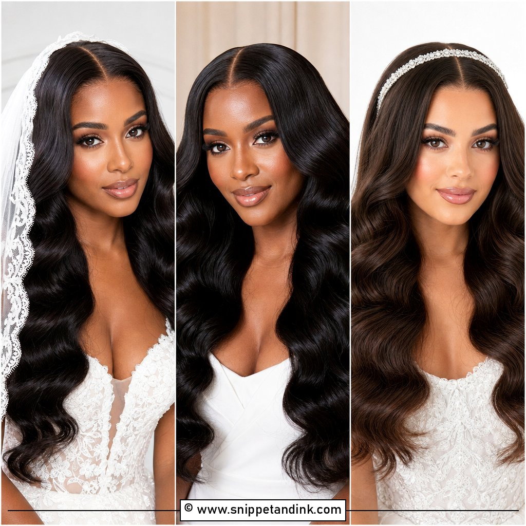 20 Hollywood Waves Wedding Middle Part Ideas Brides Love