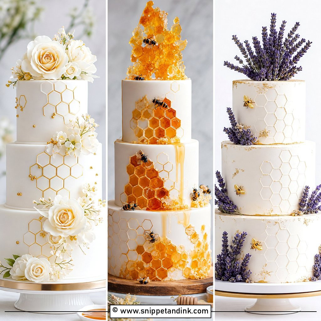 20 Honeycomb Wedding Cake Ideas for Sweet Modern Romance