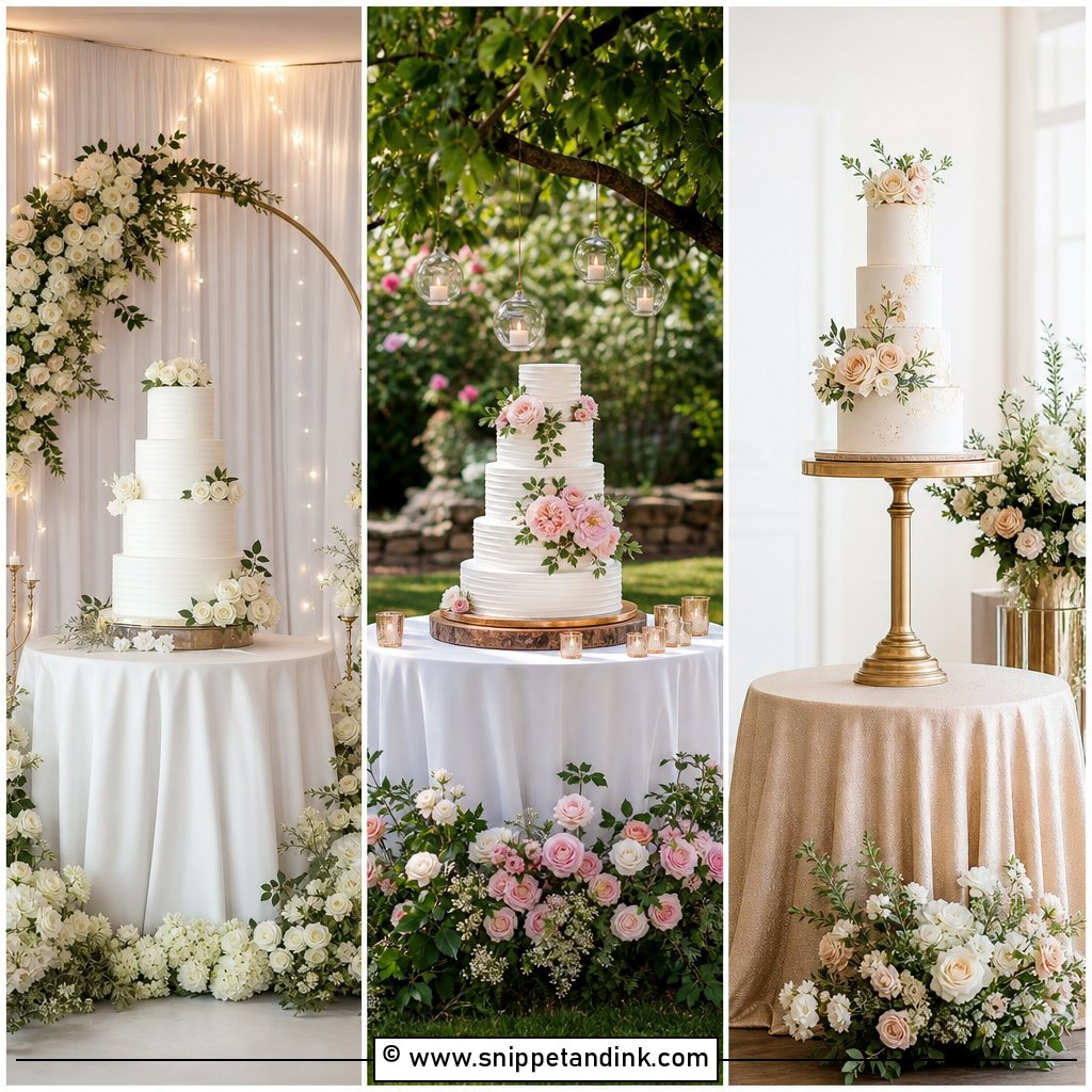 20 How to Decorate a Wedding Cake Table Ideas Brides Love
