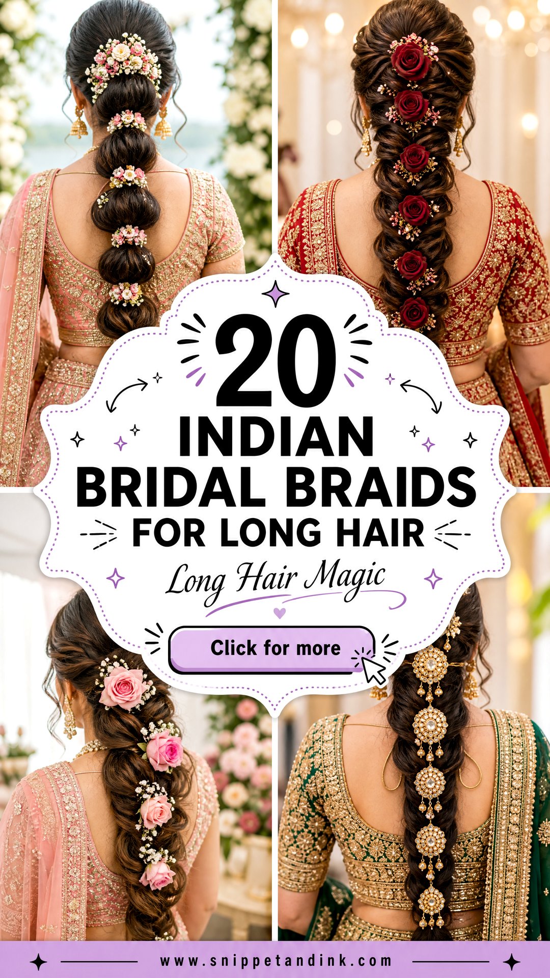 20 Indian Bridal Braids for Long Hair Brides Will Love - 20 Indian Bridal Braids for Long Hair Brides Will Love