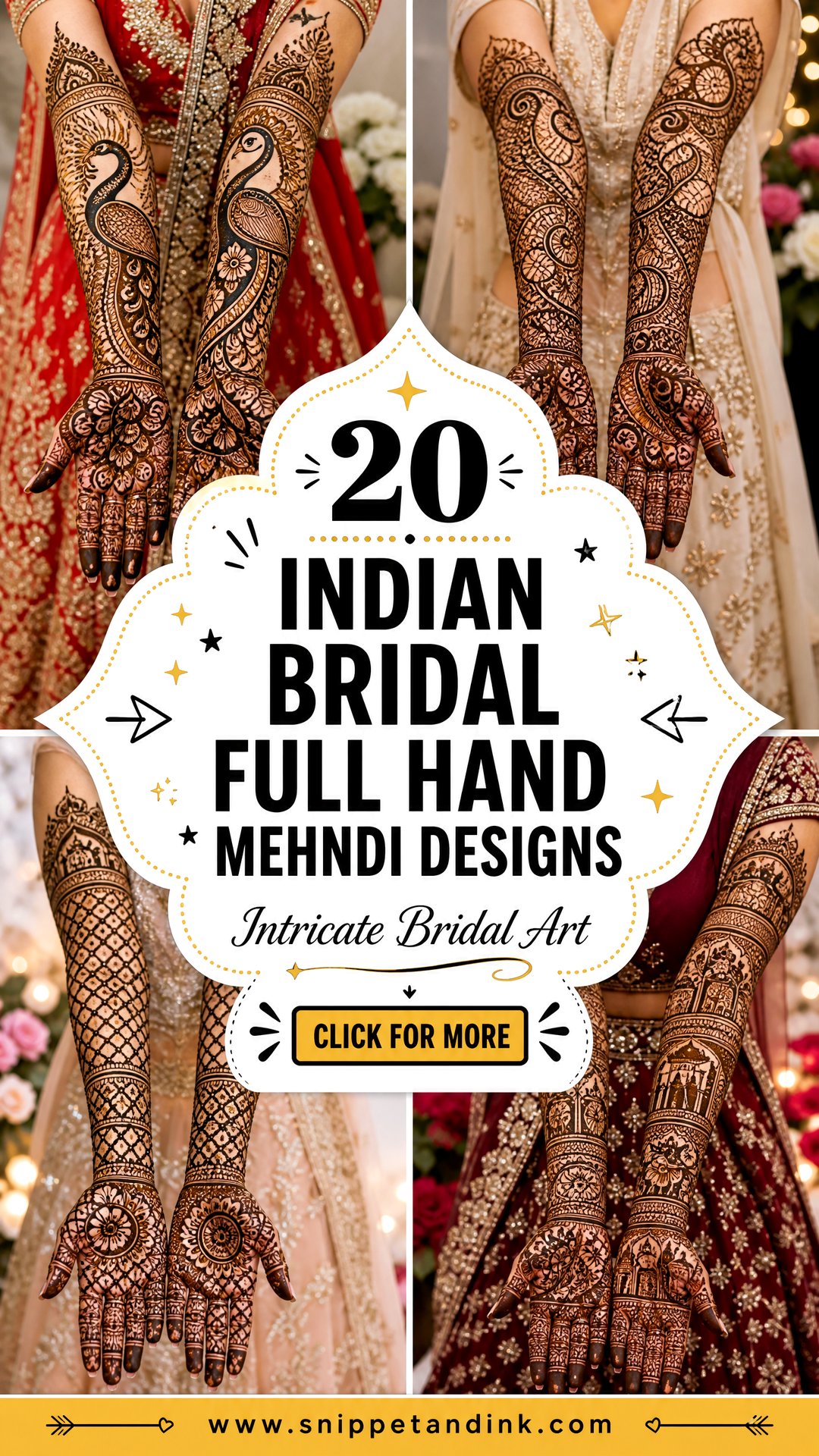 20 Indian Bridal Full Hand Mehndi Designs for Brides - 20 Indian Bridal Full Hand Mehndi Designs for Brides