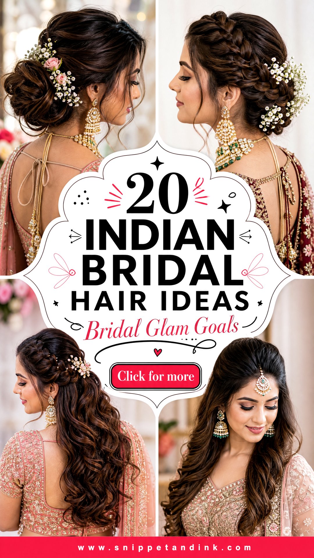 20 Indian Bridal Hair Ideas for Stunning Wedding Looks - 20 Indian Bridal Hair Ideas for Stunning Wedding Looks