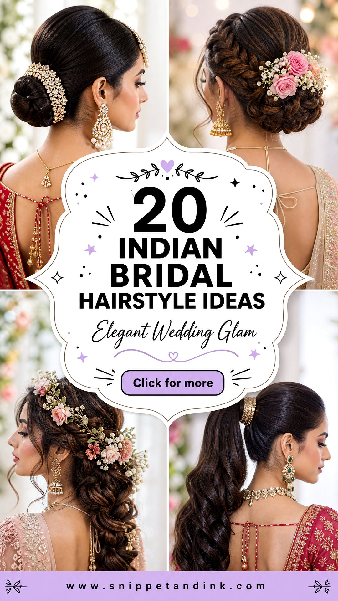 20 Indian Bridal Hairstyle Ideas for Elegant Wedding Glam - 20 Indian Bridal Hairstyle Ideas for Elegant Wedding Glam