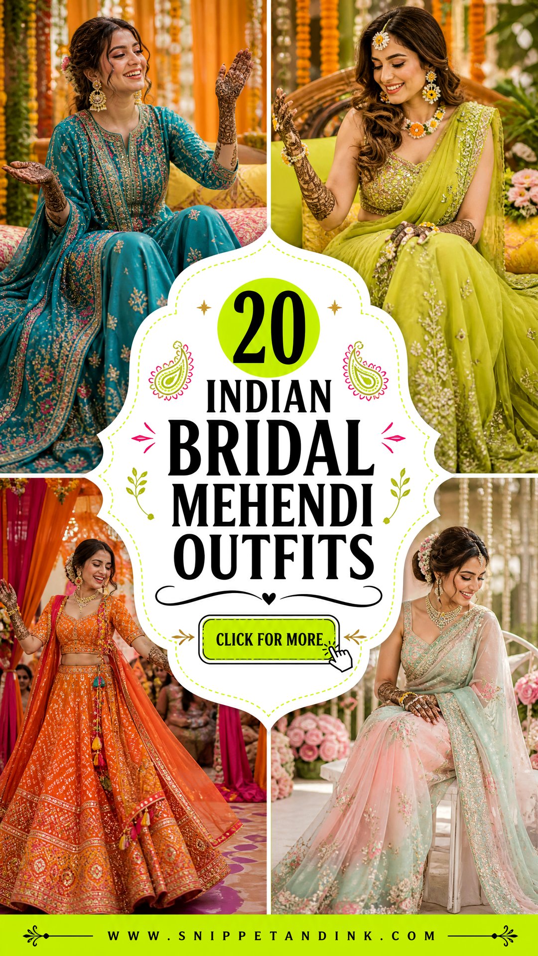 20 Indian Bridal Mehendi Outfits Colorful Looks for 2026 - 20 Indian Bridal Mehendi Outfits: Colorful Looks for 2026