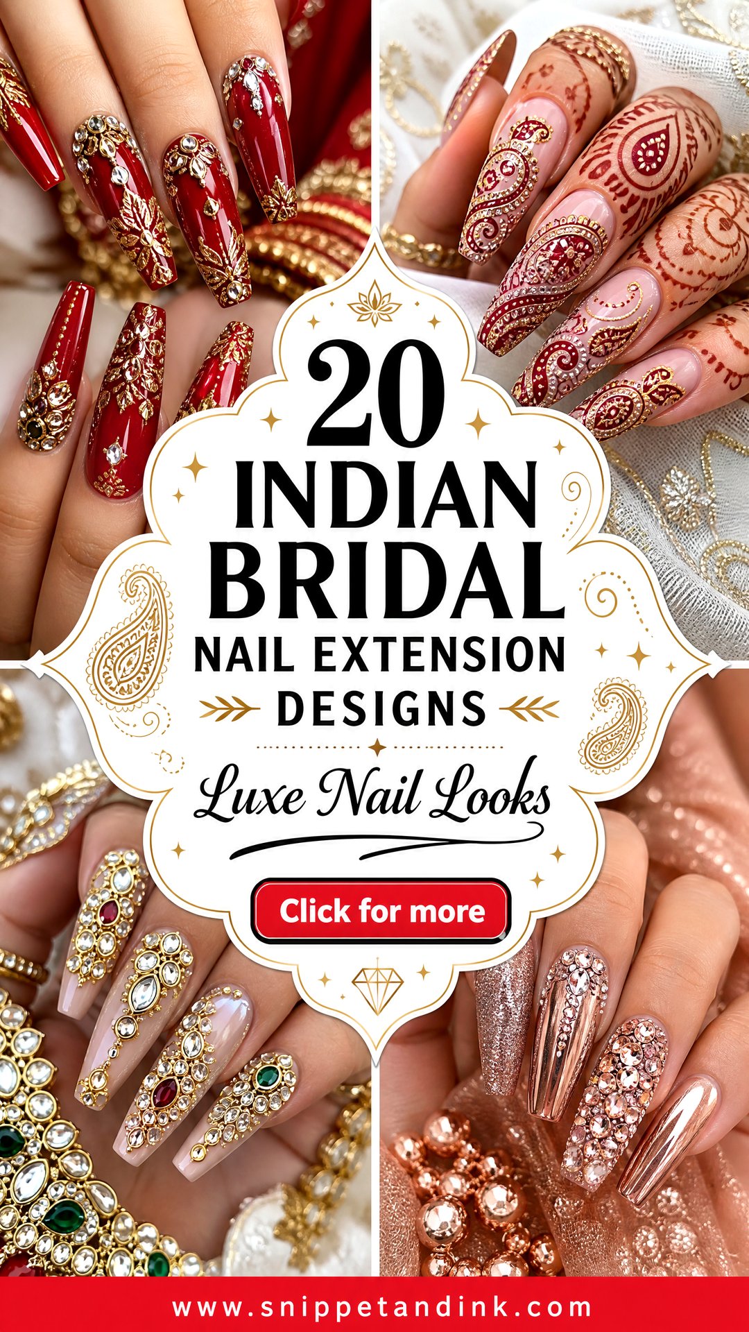 20 Indian Bridal Nail Extension Designs for Luxe Looks - 20 Indian Bridal Nail Extension Designs for Luxe Looks