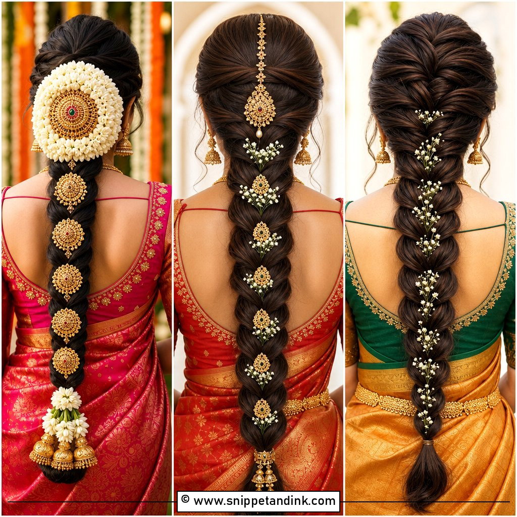 20 Indian Bride Braid Hairstyle Ideas for Regal Brides