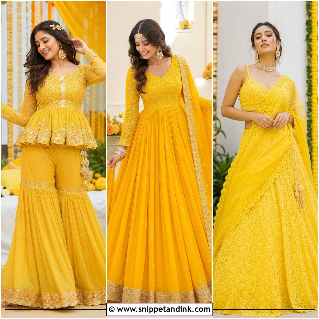 20 Indian Bride Haldi Outfit Ideas for a Radiant Celebration
