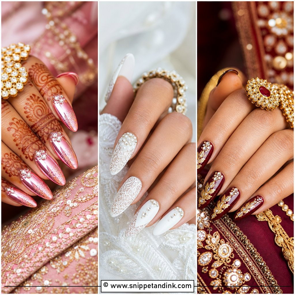 20 Indian Bride Wedding Nails for a Luxe Bridal Finish