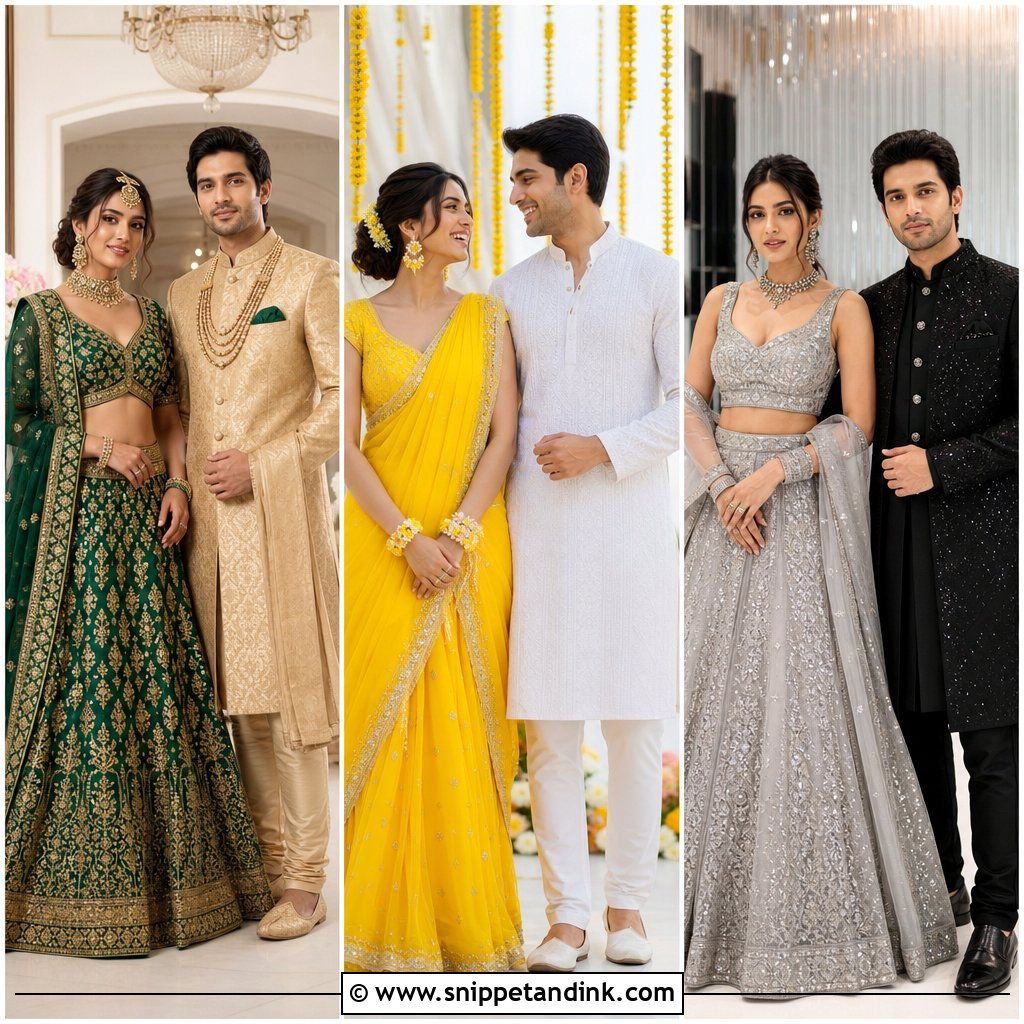 20 Indian Couple Wedding Outfit Ideas Matching Styles for 2026