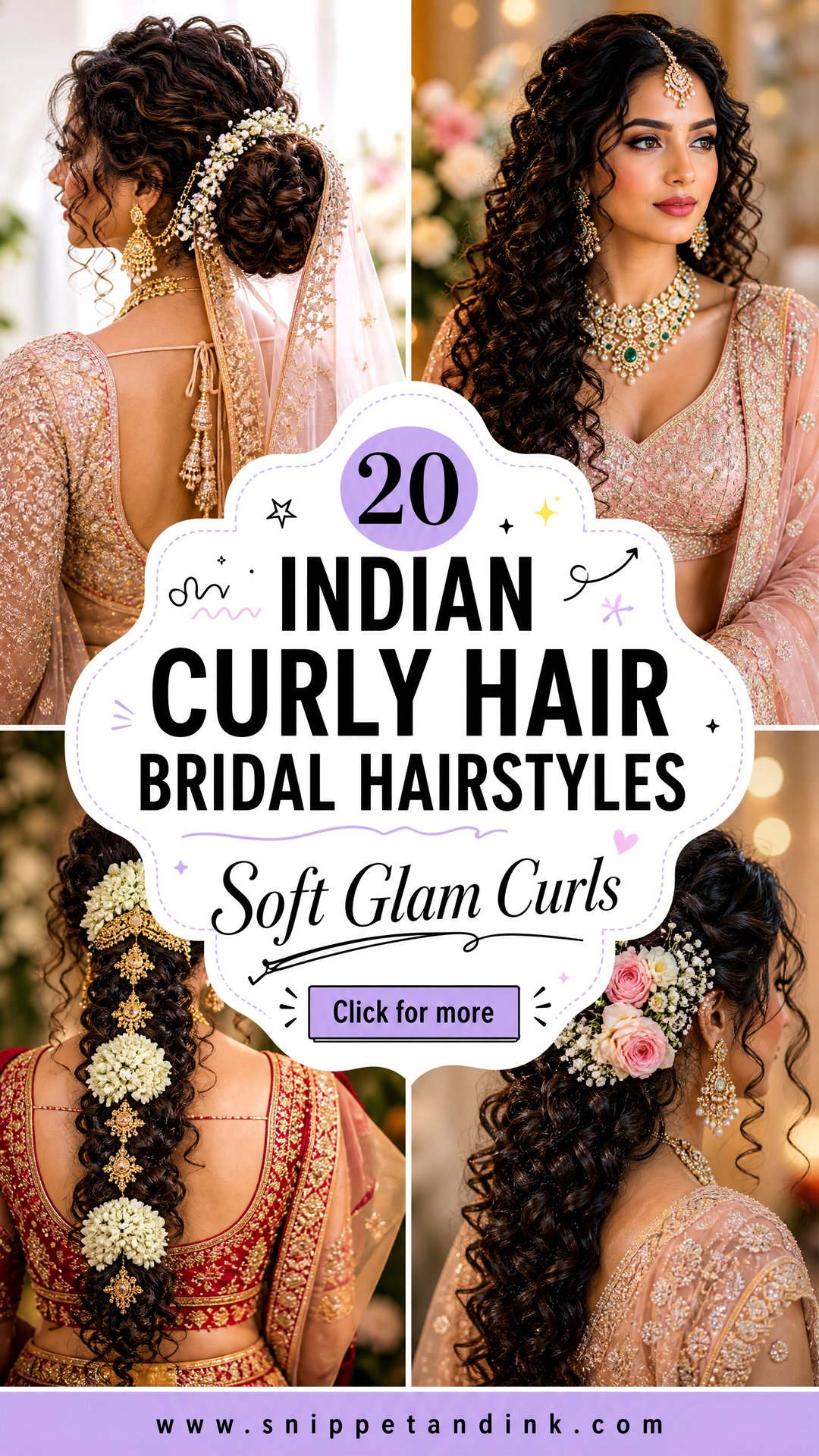 20 Indian Curly Hair Bridal Hairstyles for Soft Glam - 20 Indian Curly Hair Bridal Hairstyles for Soft Glam