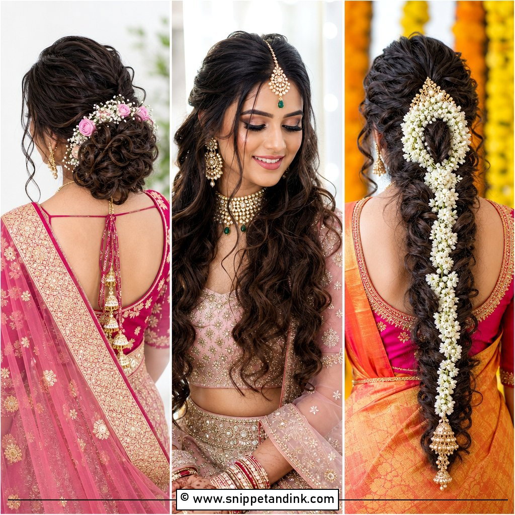 20 Indian Curly Hair Bridal Hairstyles for Soft Glam