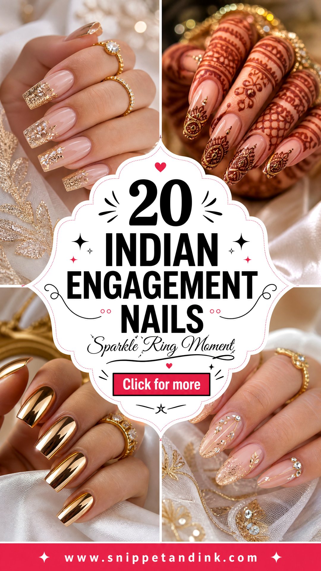 20 Indian Engagement Nails for a Sparkling Ring Moment - 20 Indian Engagement Nails for a Sparkling Ring Moment