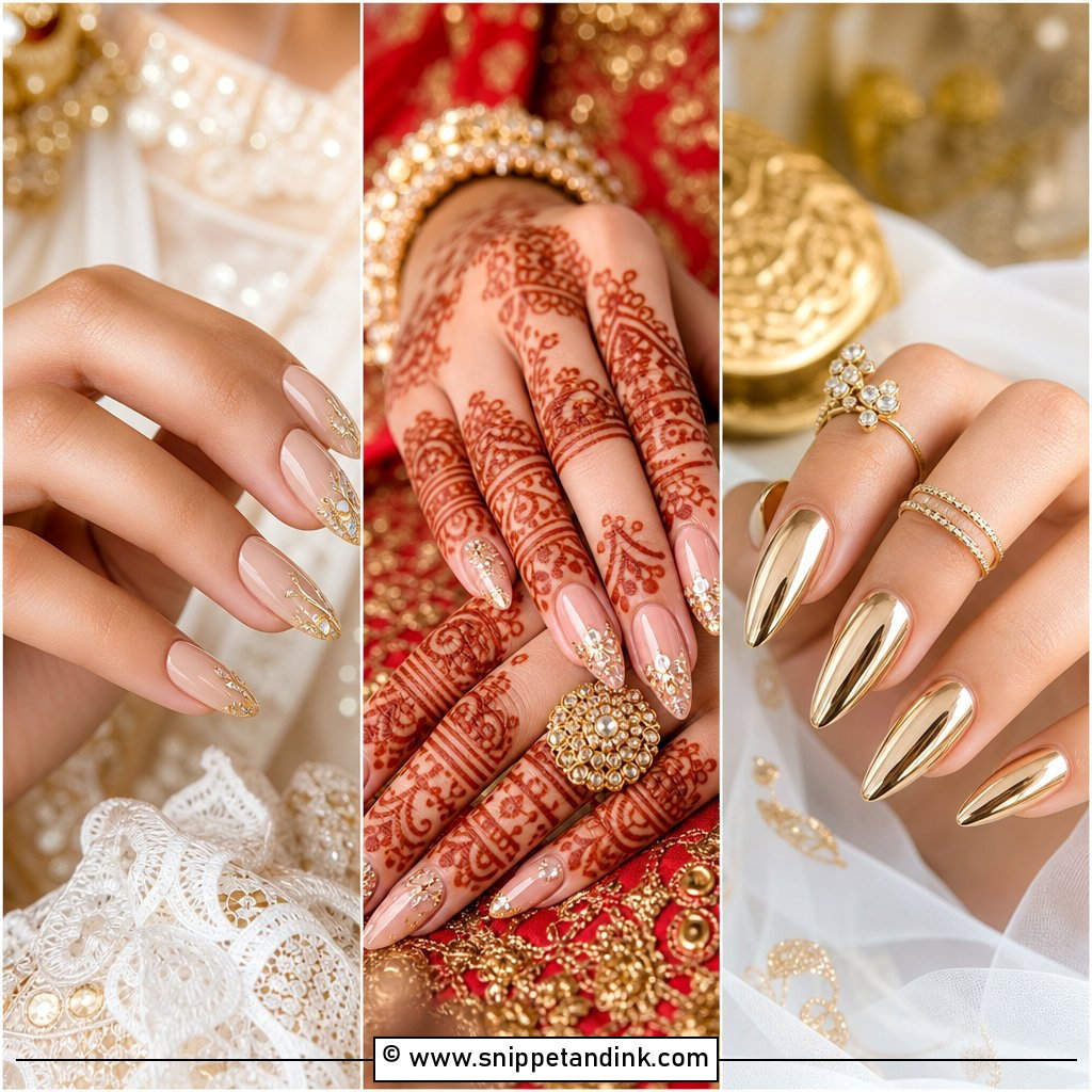 20 Indian Engagement Nails for a Sparkling Ring Moment