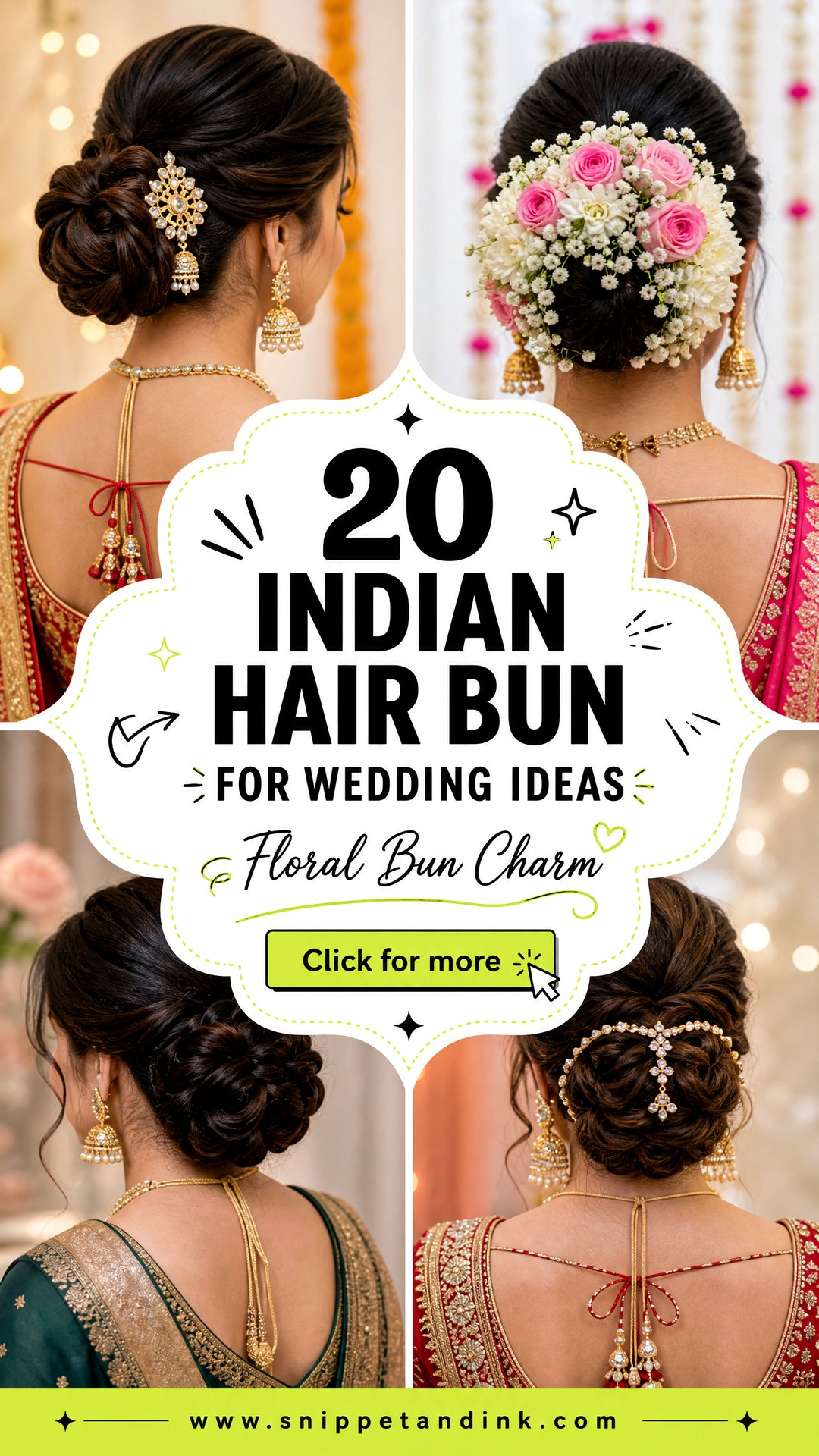 20 Indian Hair Bun for Wedding Ideas With Floral Charm - 20 Indian Hair Bun for Wedding Ideas With Floral Charm