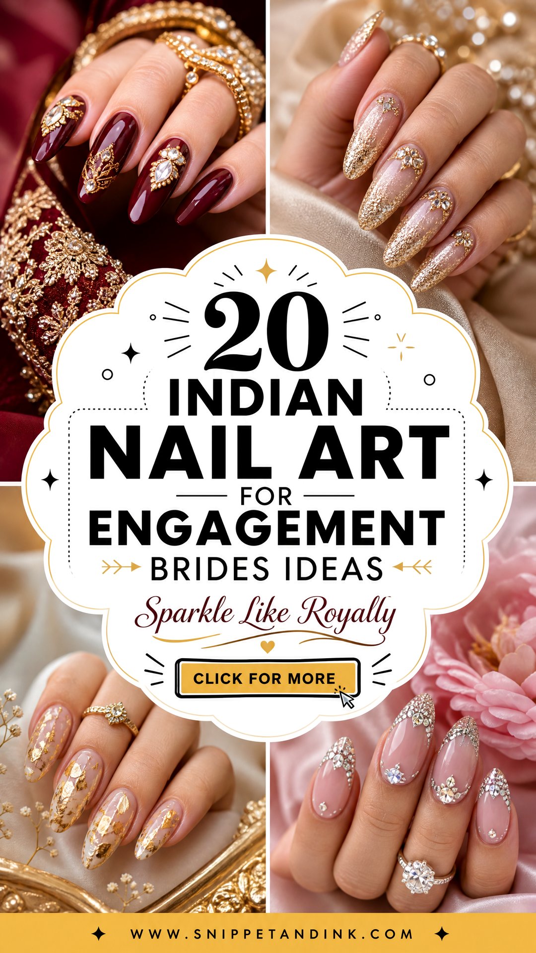 20 Indian Nail Art for Engagement Brides Ideas to Sparkle - 20 Indian Nail Art for Engagement Brides Ideas to Sparkle