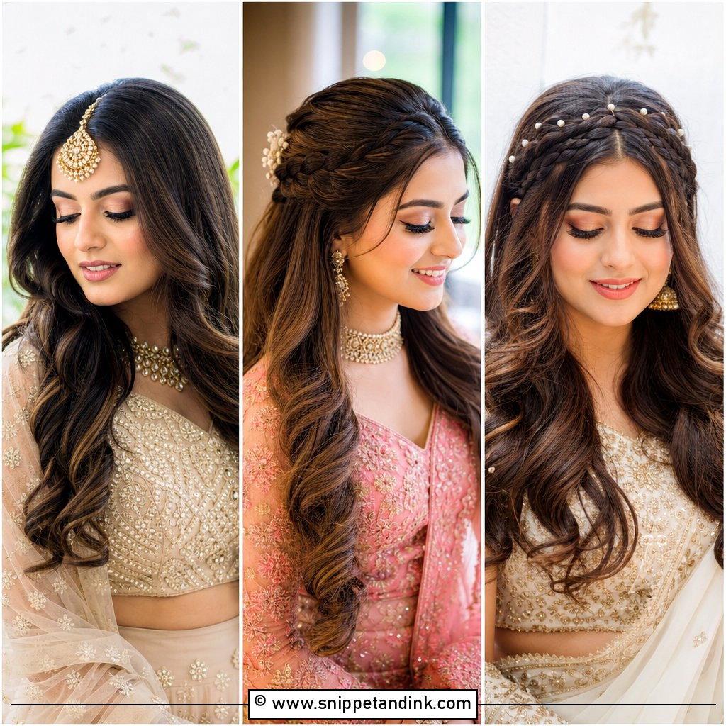 20 Indian Open Hair Bridal Hairstyles For Soft Bridal Glam
