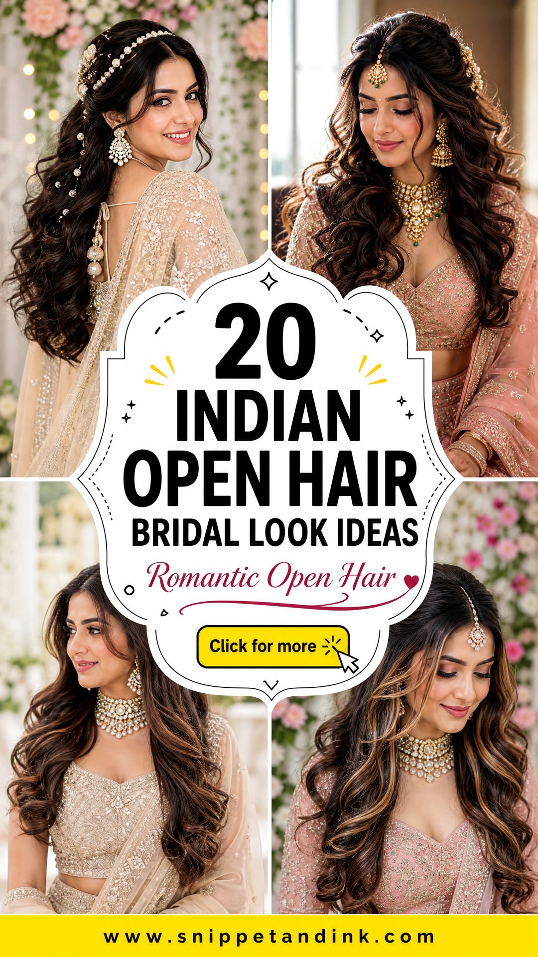 20 Indian Open Hair Bridal Look Ideas For Romantic Brides - 20 Indian Open Hair Bridal Look Ideas For Romantic Brides