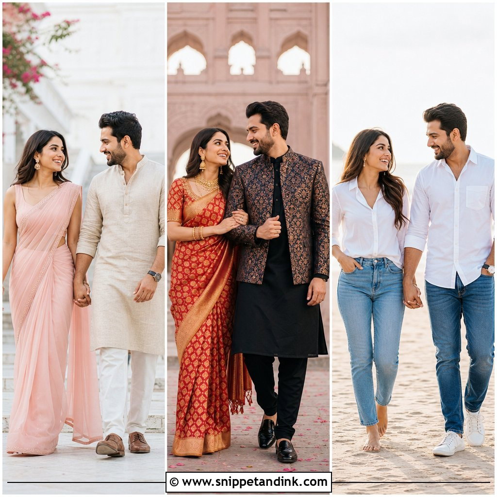 20 Indian Pre Wedding Shoot Outfit Ideas: Photo-Ready Looks