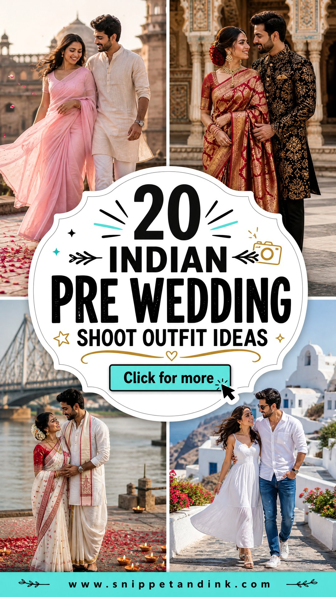 20 Indian Pre Wedding Shoot Outfit Ideas Photo-Ready Looks - 20 Indian Pre Wedding Shoot Outfit Ideas: Photo-Ready Looks