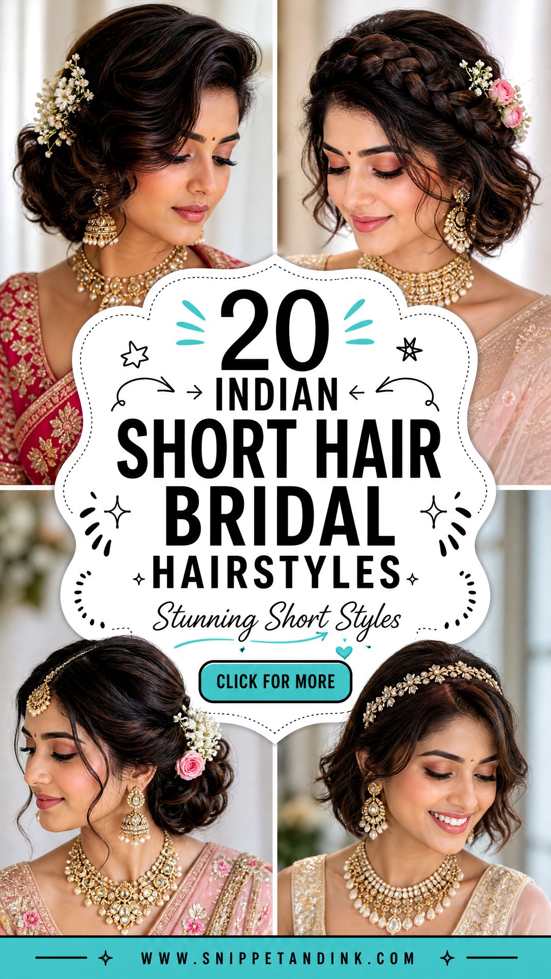 20 Indian Short Hair Bridal Hairstyles For Stunning Brides - 20 Indian Short Hair Bridal Hairstyles For Stunning Brides