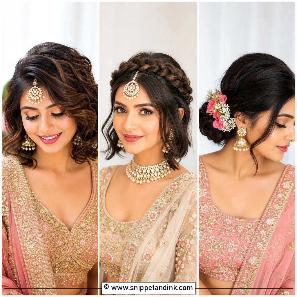 20 Indian Short Hair Bridal Hairstyles For Stunning Brides