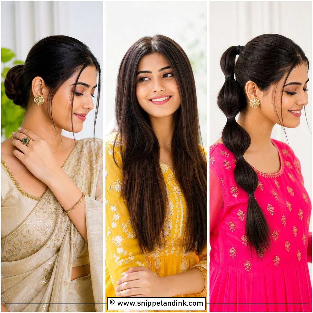 20 Indian Straight Hair Styles for Wedding Sleek Glam