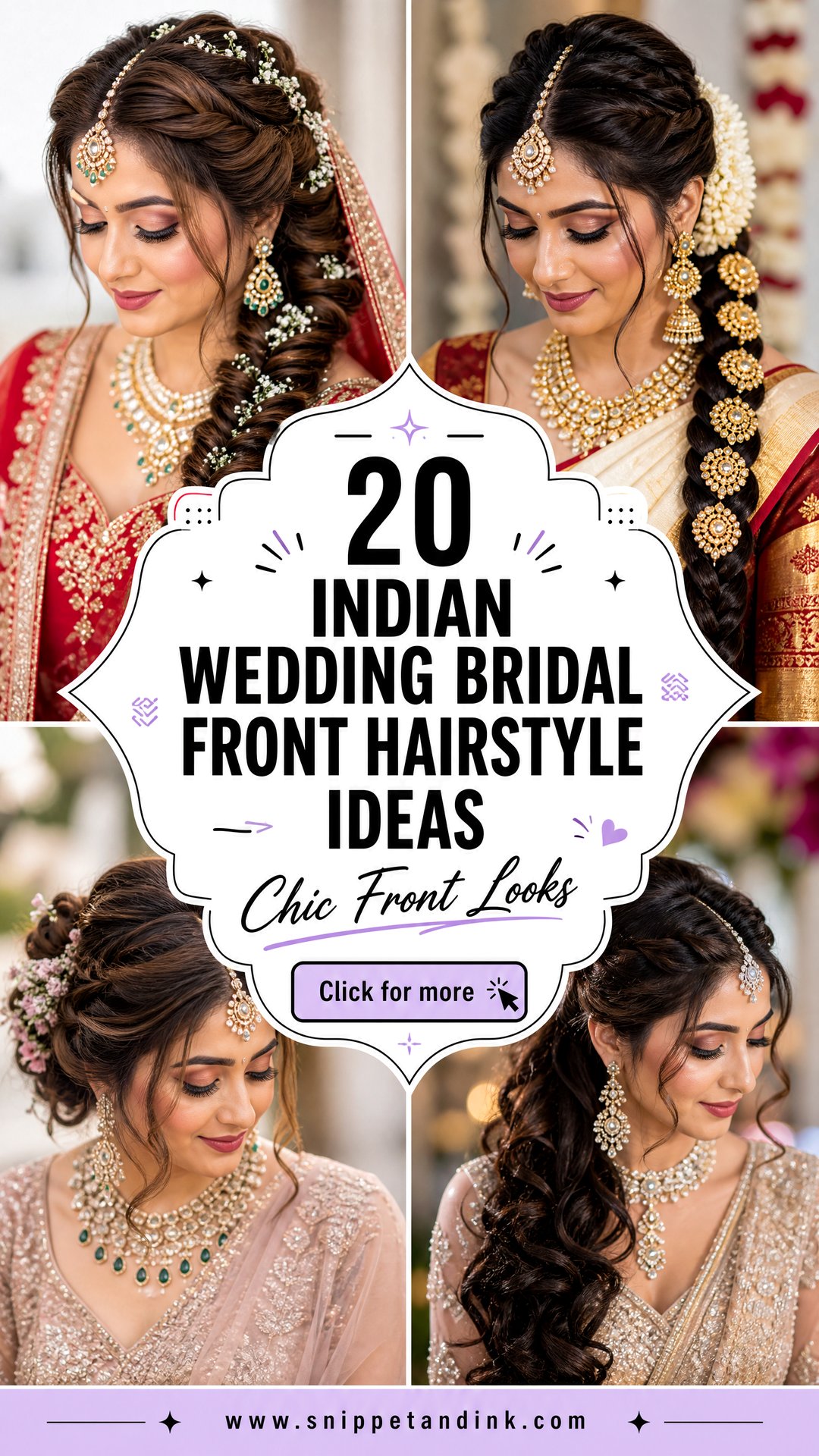 20 Indian Wedding Bridal Front Hairstyle Ideas For Chic Brides - 20 Indian Wedding Bridal Front Hairstyle Ideas For Chic Brides