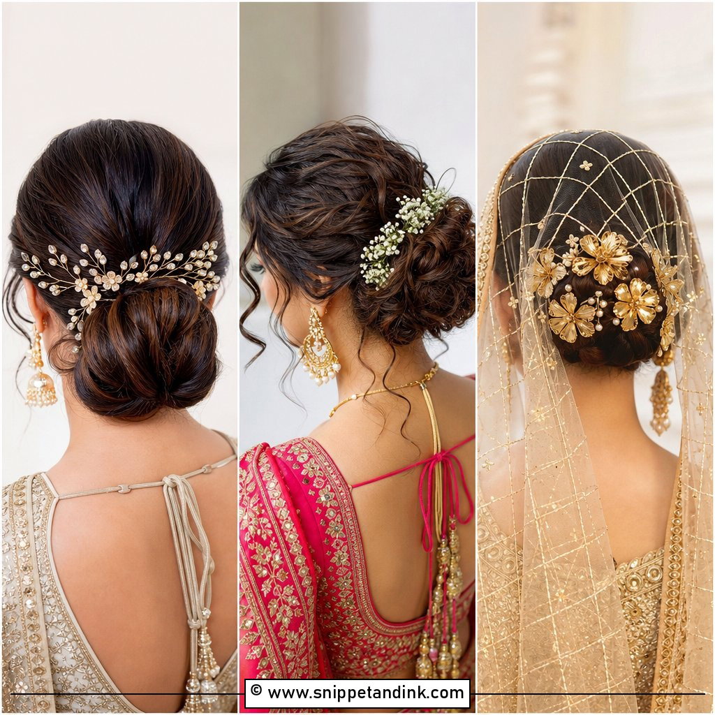 20 Indian Wedding Bun Bridal Hairstyle Ideas For Regal Brides