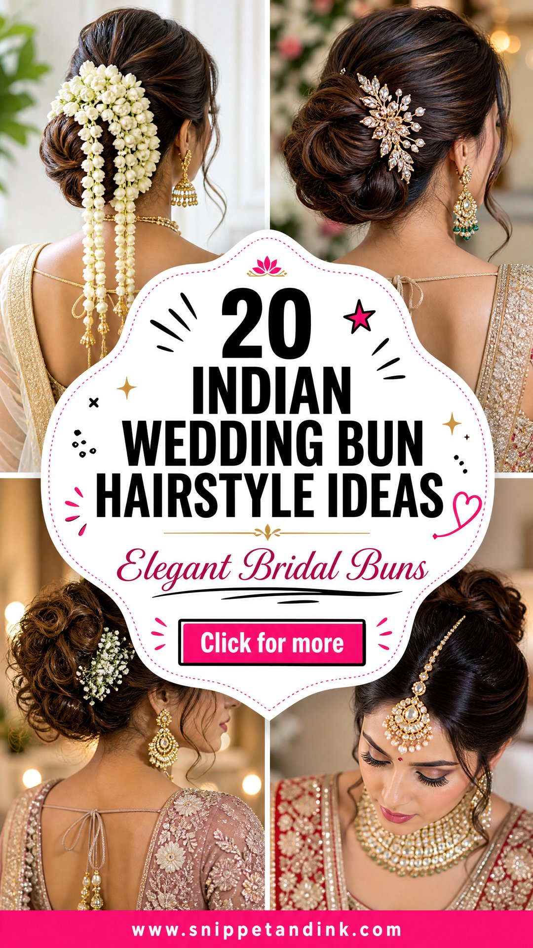 20 Indian Wedding Bun Hairstyle Ideas For Elegant Brides - 20 Indian Wedding Bun Hairstyle Ideas For Elegant Brides