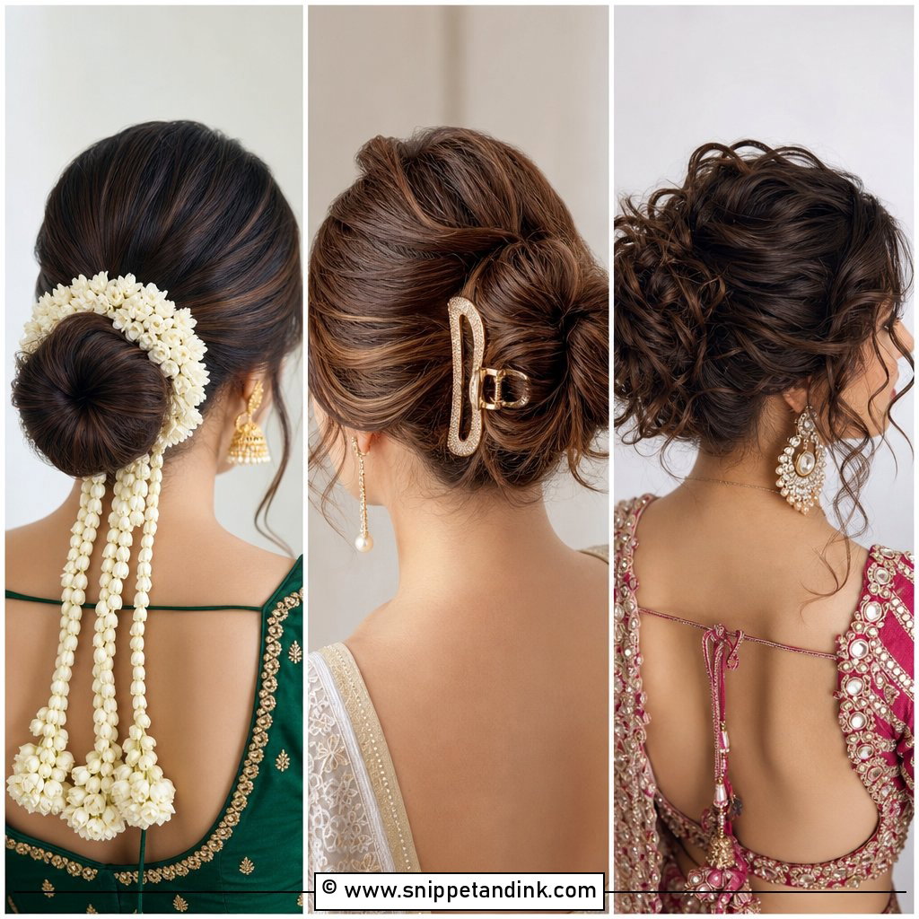 20 Indian Wedding Bun Hairstyle Ideas For Elegant Brides
