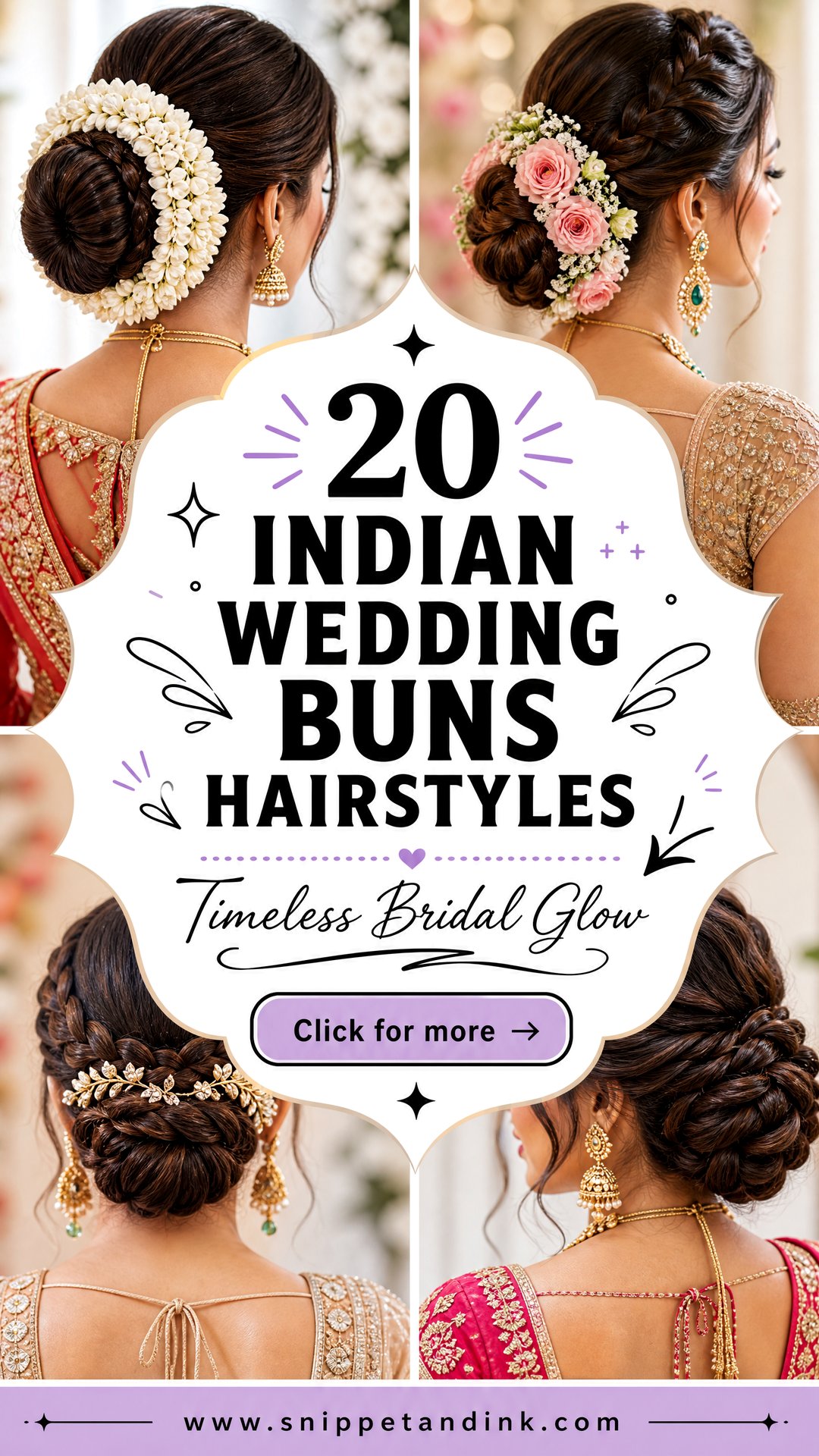20 Indian Wedding Buns Hairstyles For A Timeless Bridal Glow - 20 Indian Wedding Buns Hairstyles For A Timeless Bridal Glow